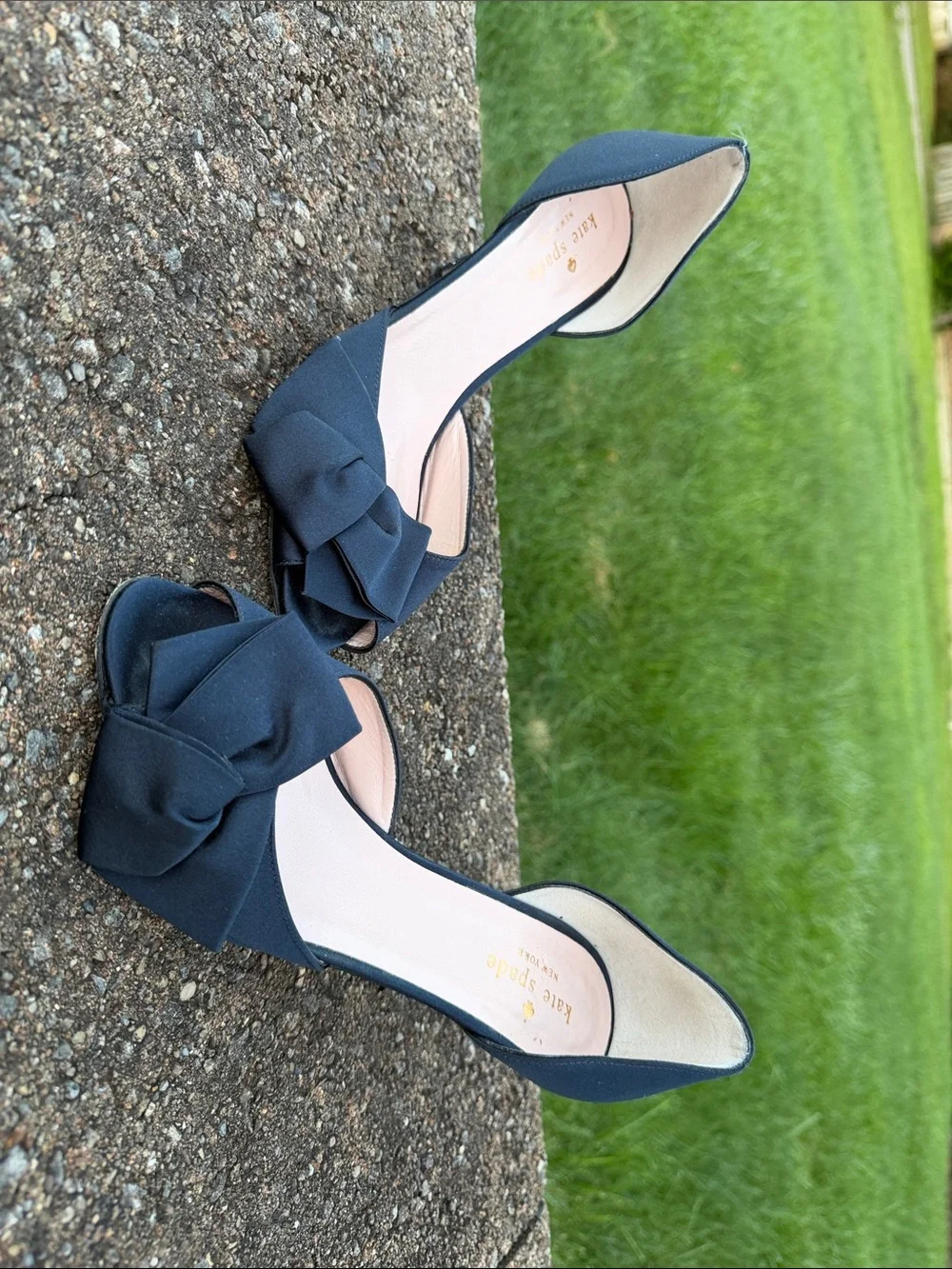 kate spade Navy Open-Toe Bow D'Orsay Heels